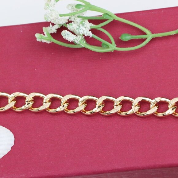 "Bold Textured Chain Rose Gold Bracelet in High Polish Finish, XPBL0993 - Picture 12 of 12